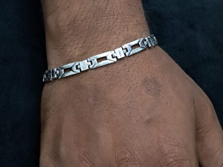 Minimal Geometric Silver Bracelet