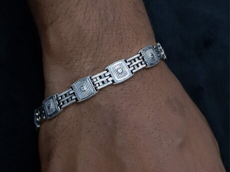 Royal Square Panel Silver Bracelet