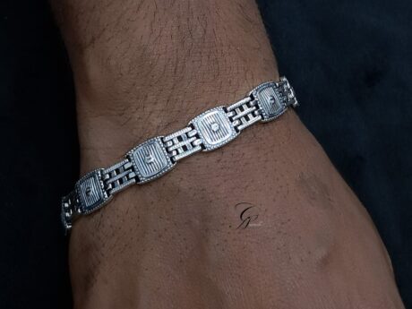 Royal Square Panel Silver Bracelet