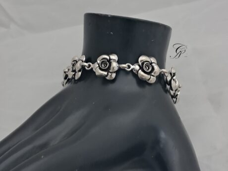 Silver Rose Petal Bracelet
