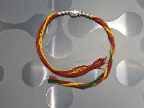 Fish Motif Rakhi with 92.5 Silver Beads