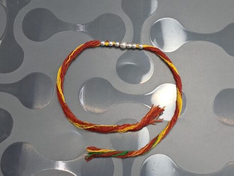 Elegant Silver Bead Rakhi in 92.5 Silver