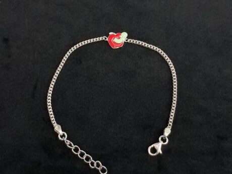 925 Silver Apple Charm Rakhi for Kids